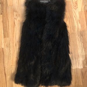 Zara Black Faux Fur Vest!